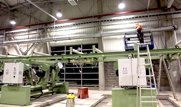 大型工業(yè)粉塵收集機管網(wǎng)架設